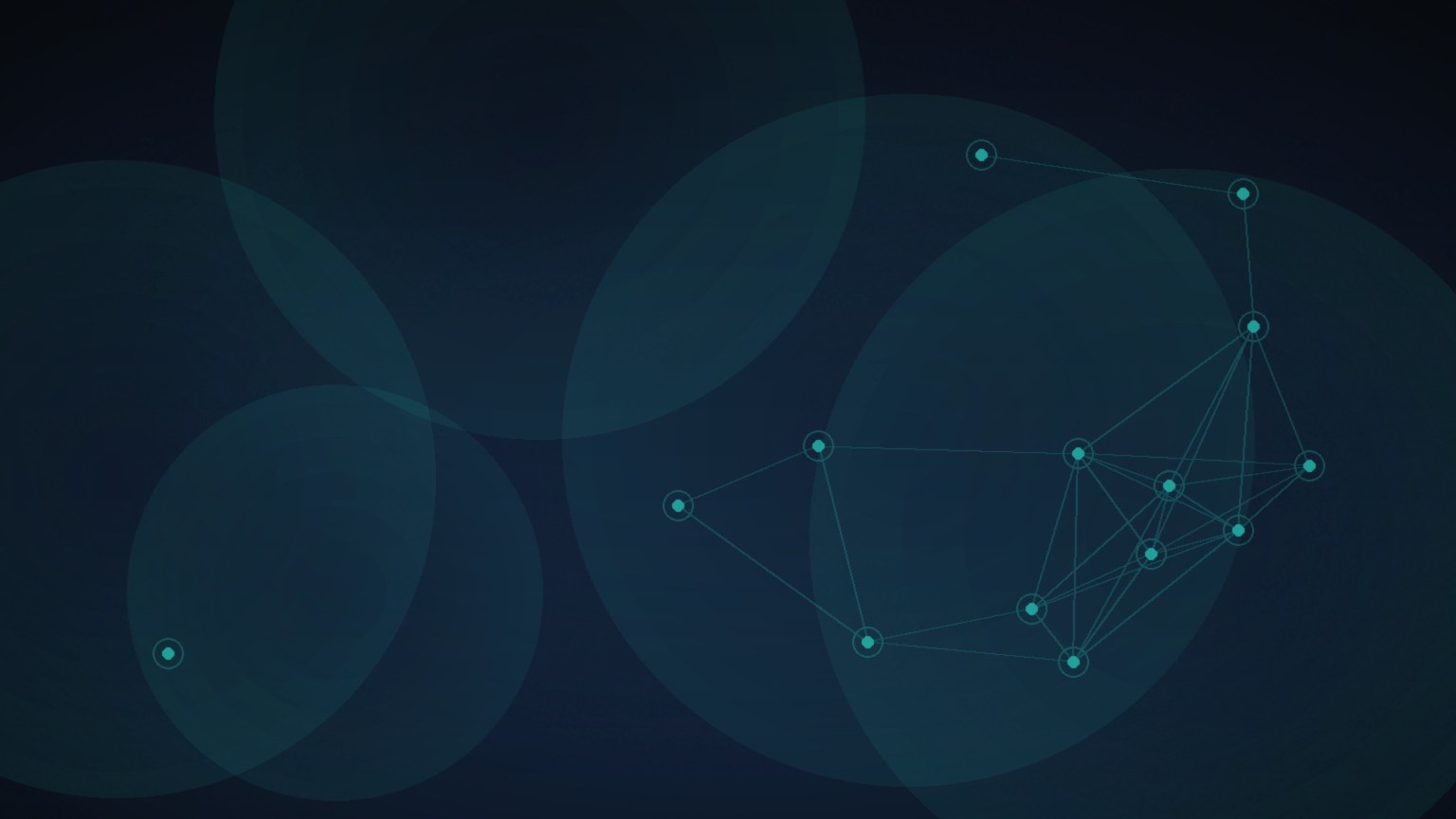 Cinematic interconnected API conduits in teal over navy void, shallow depth of field
