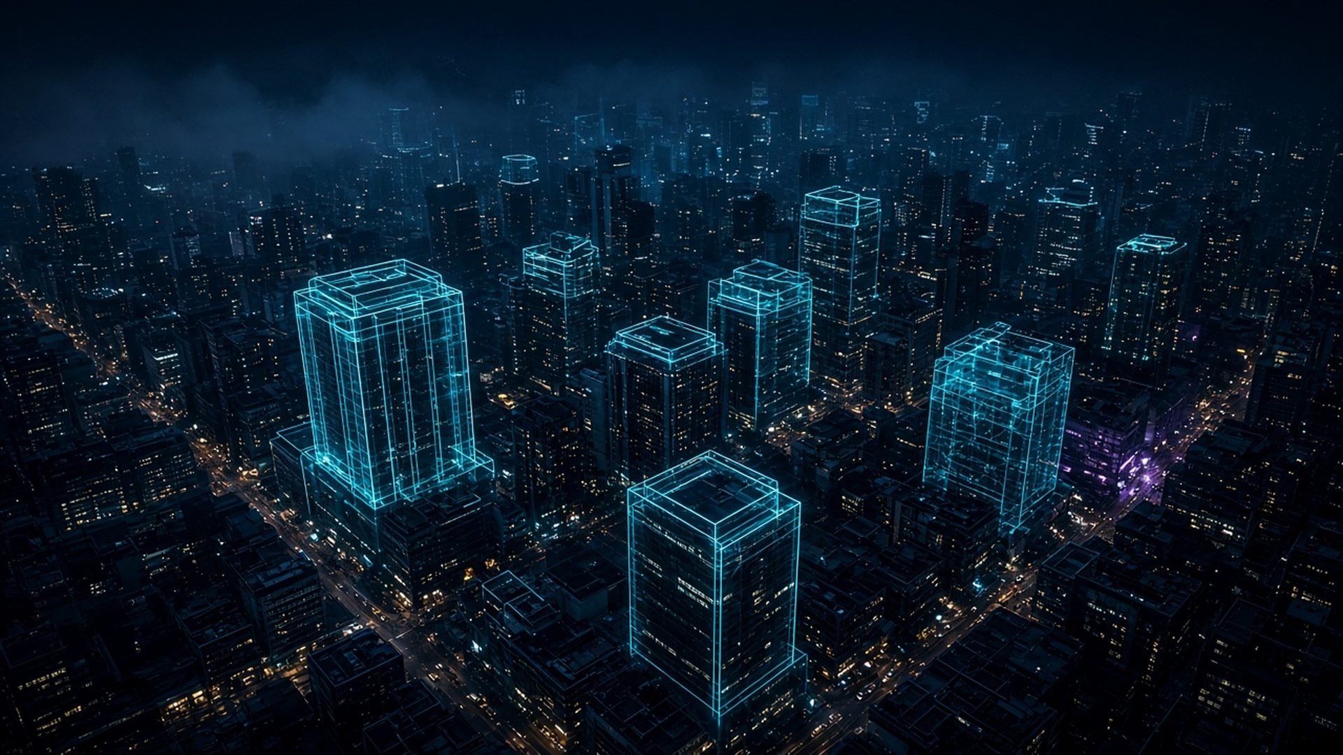 Cinematic illustration of external attack surface management for WC1 cybersecurity services