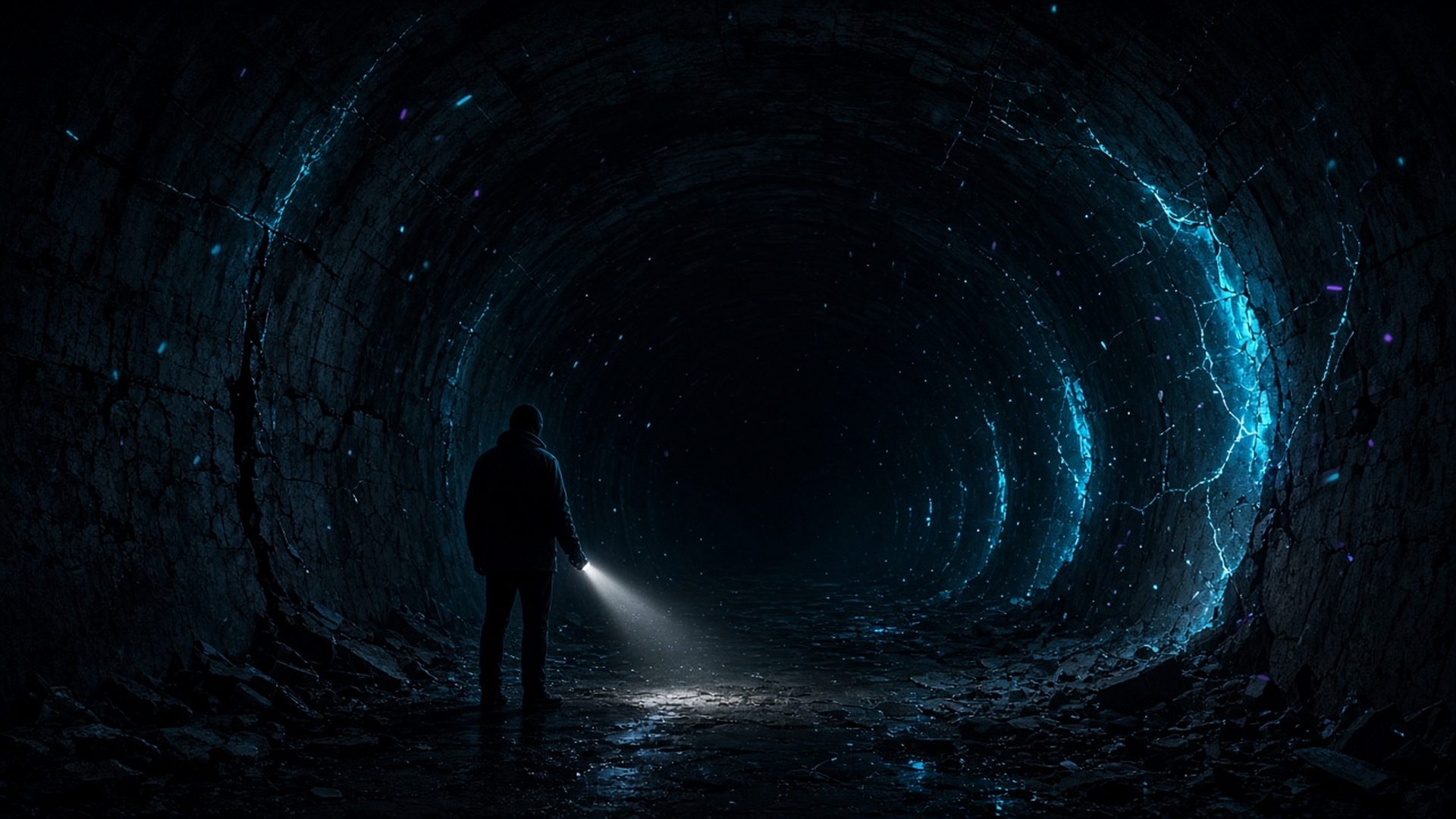 Cinematic illustration of deep and dark web monitoring for WC1 cybersecurity services
