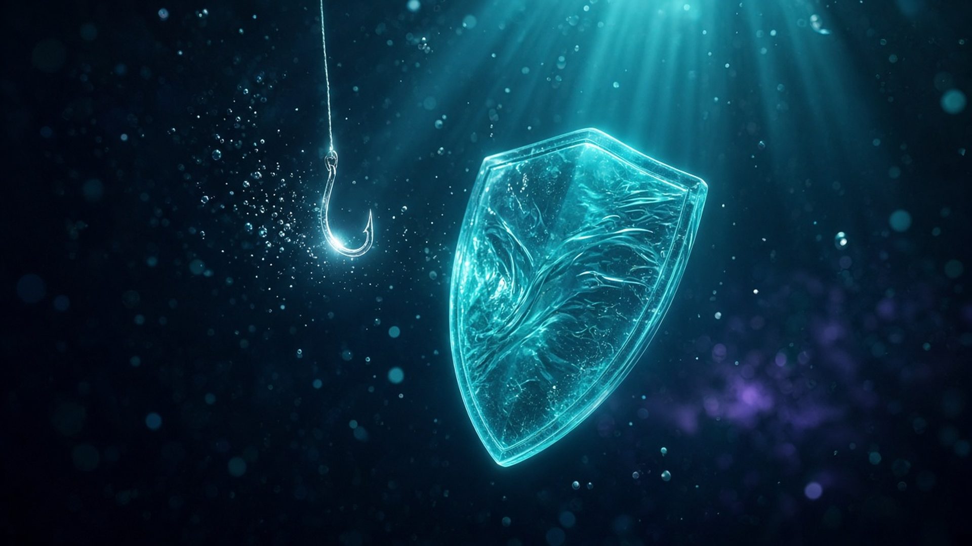 Cinematic illustration of phishing detection and takedown for WC1 cybersecurity services
