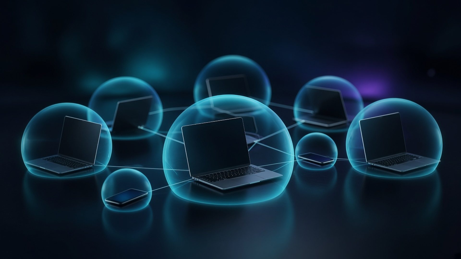 Cinematic illustration of XDR and Endpoint Security for WC1 cybersecurity services